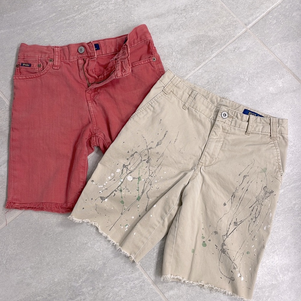 Boys Polo Ralph Lauren shorts size 10 denim khaki stylish pair
